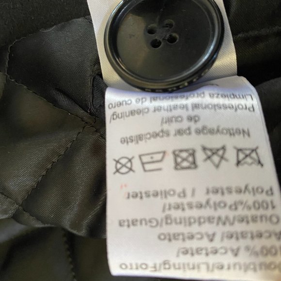 SANDRO Paris Black Leather Trim 100% Wool Pea Coat - Picture 14 of 14